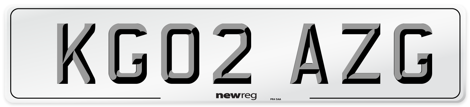 KG02 AZG Number Plate from New Reg